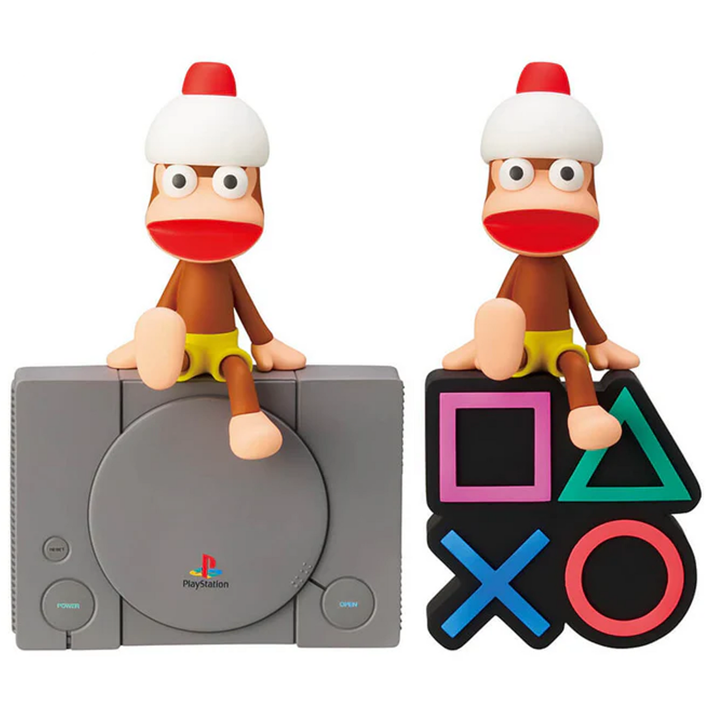 Ape Escape Monitor Top Figz Bandai Namco Figure (Both Designs) on a White Background | Happy Piranha