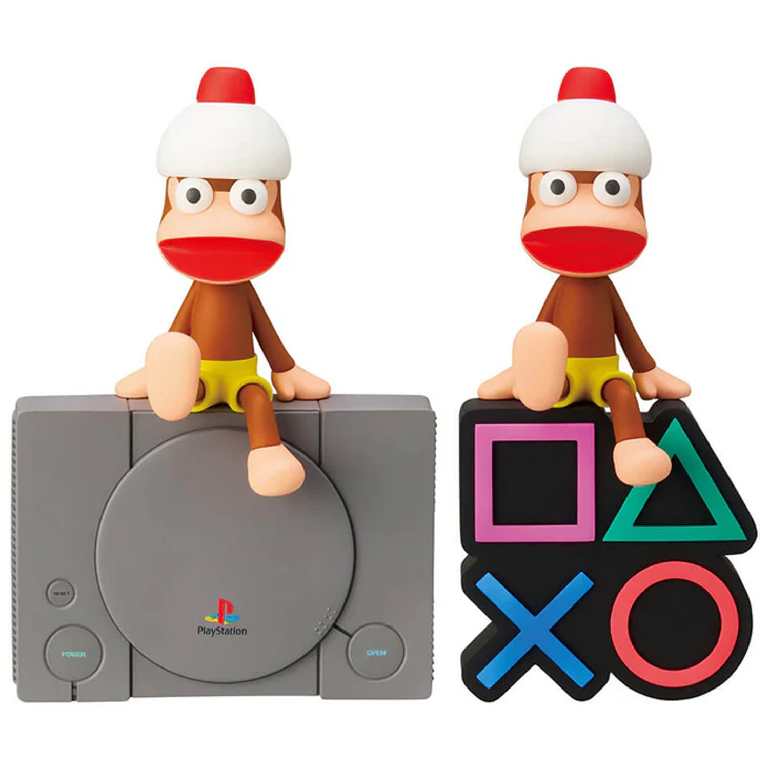 Ape Escape Monitor Top Figz Bandai Namco Figure (Both Designs) on a White Background | Happy Piranha