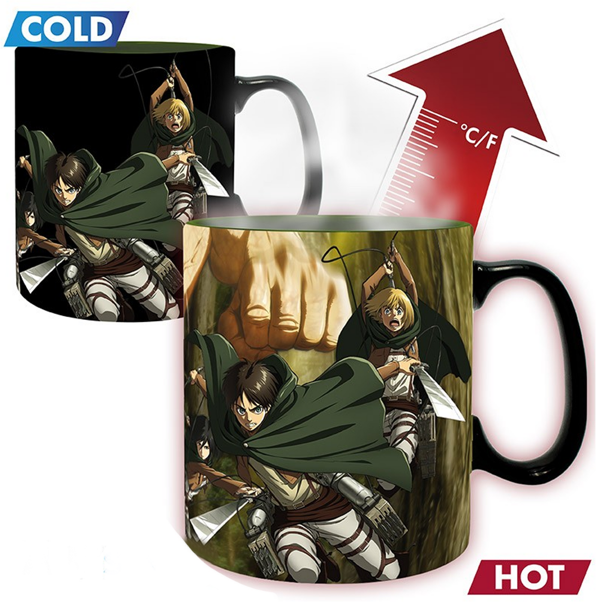 Attack on Titan Heat Change XL Mug  (Front) | Happy Piranha