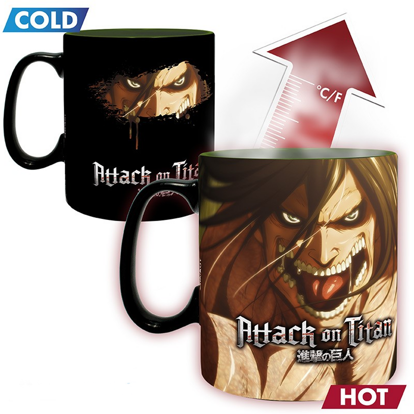 Attack on Titan Heat Change XL Mug  (Back) | Happy Piranha