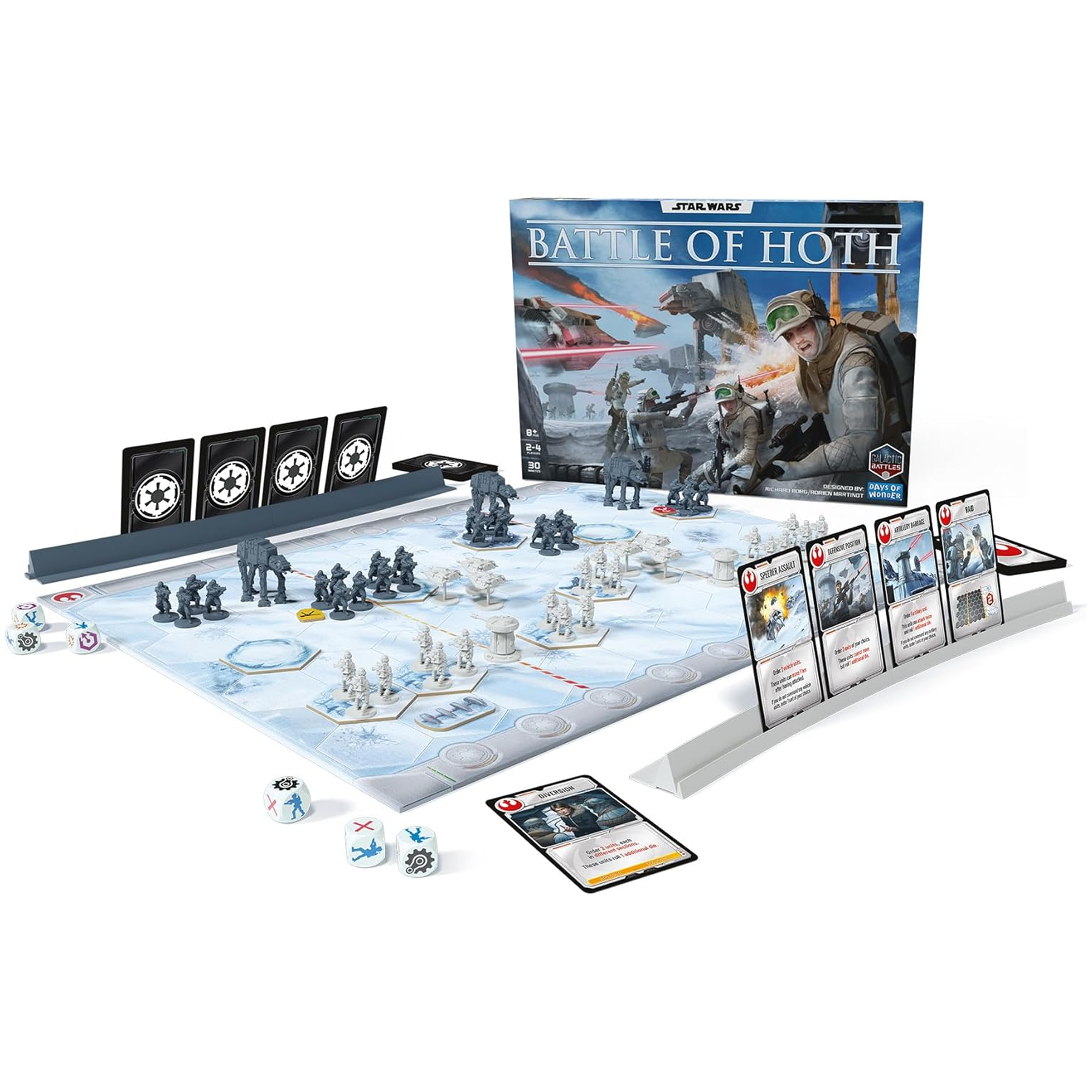Star Wars Battle of Hoth Board Game (Set Up for a Game) On a White Background | Happy Piranha