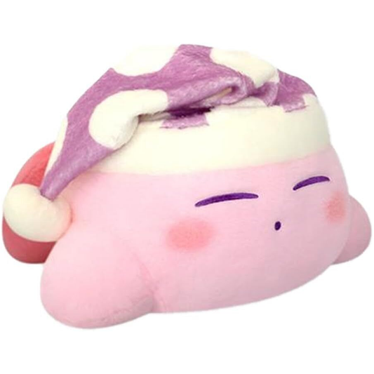 Kirby of the Stars:  Wool Felt Style Big Sleeping Kirby - Plushie Soft Toy (Front) | Happy Piranha