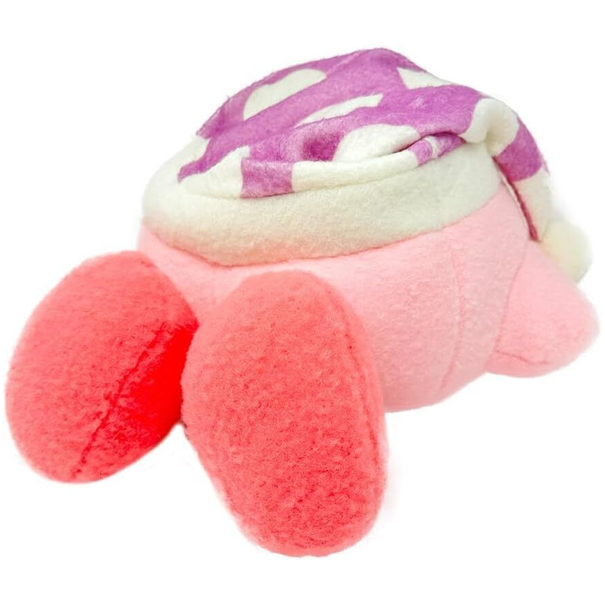 Kirby of the Stars:  Wool Felt Style Big Sleeping Kirby - Plushie Soft Toy (Back) | Happy Piranha