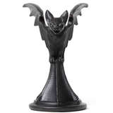 Vespertilio Bat Candlestick - Black Resin Candle Holder (Front) | Happy Piranha