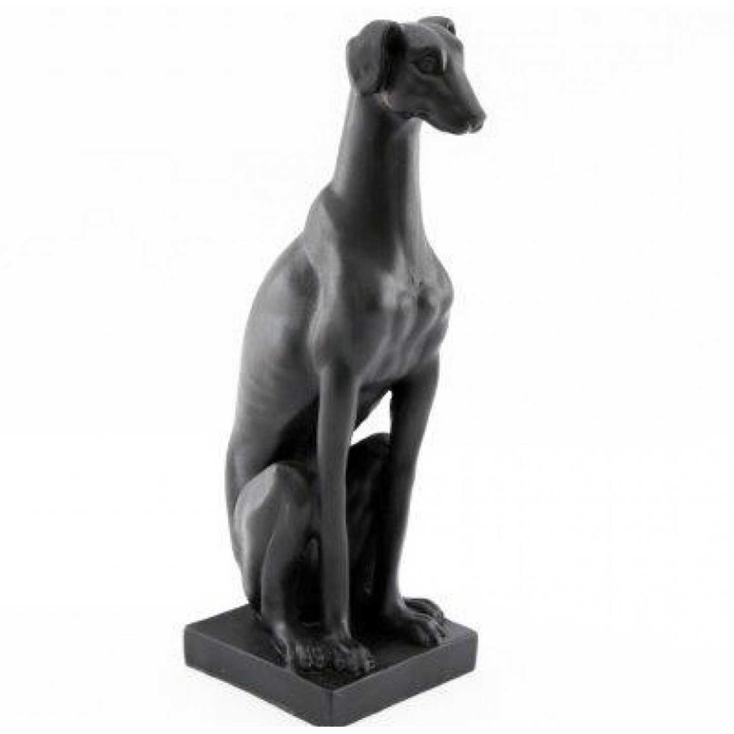 Black Sitting Whippet Dog Ornament | Happy Piranha