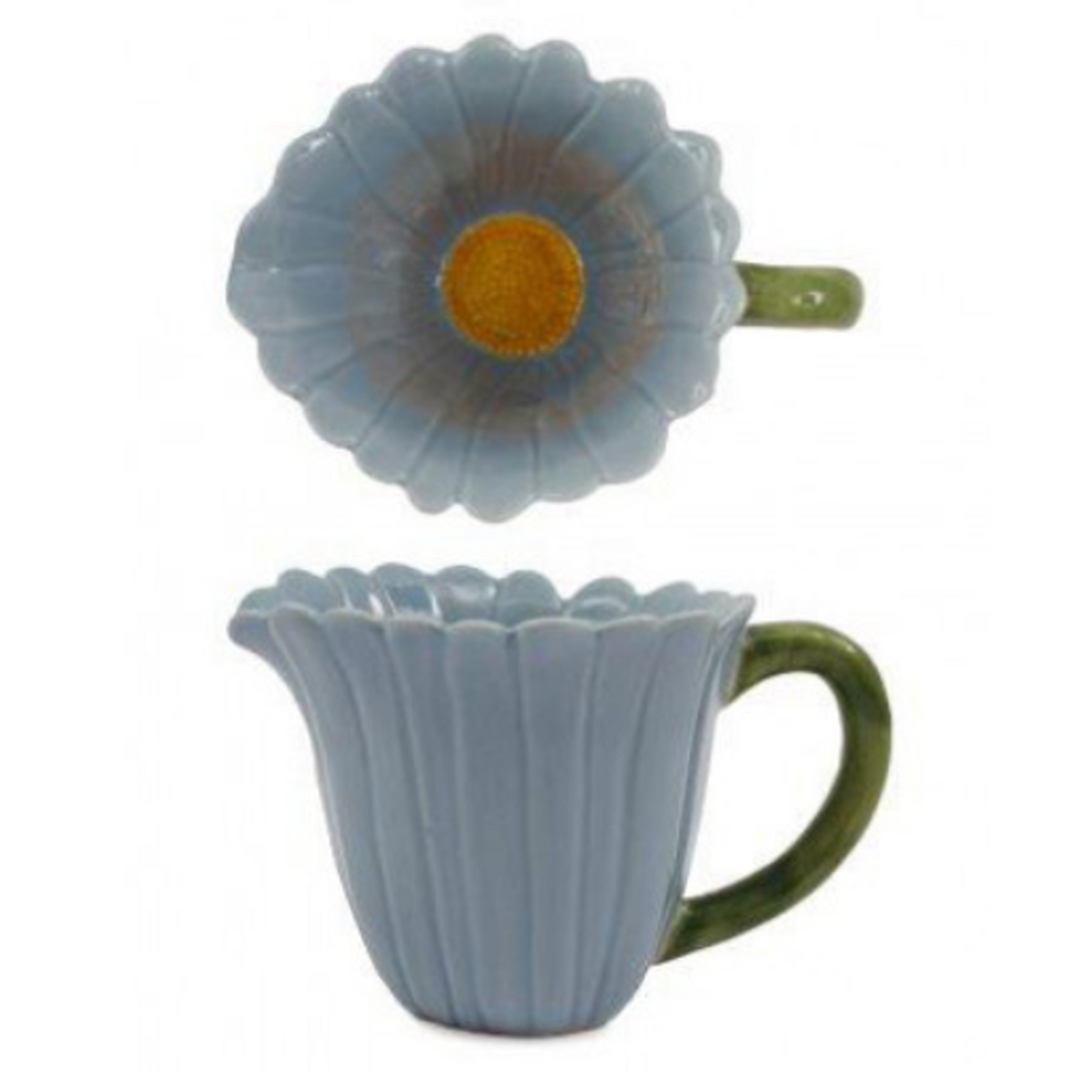 Blue Flower Shaped Jug on a White Background | Happy Piranha