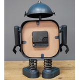 Blue Standing Robot Clock (Back) | Happy Piranha