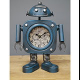 Blue Standing Robot Clock (Front) | Happy Piranha