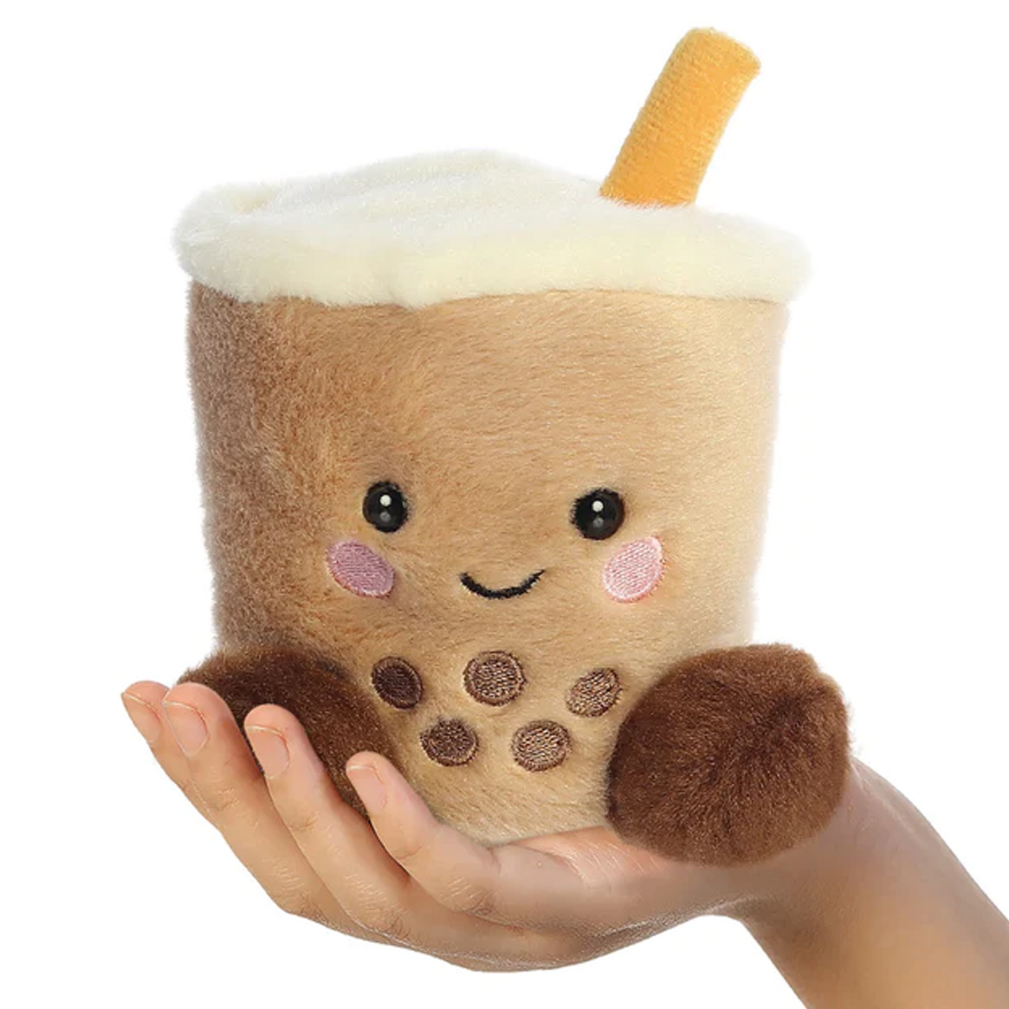 Boba the Milky Bubble Tea - Palm Pal Plushie Soft Toy (in a Hand) | Happy Piranha