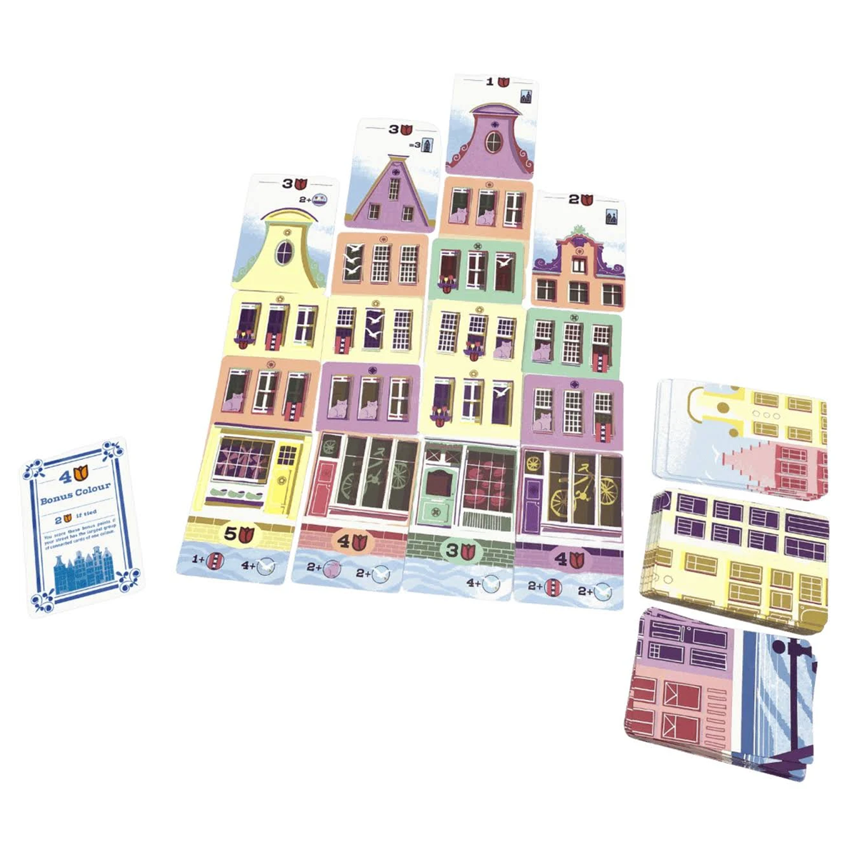 Canal Houses Card Game (Card Examples) On a White Background | Happy Piranha