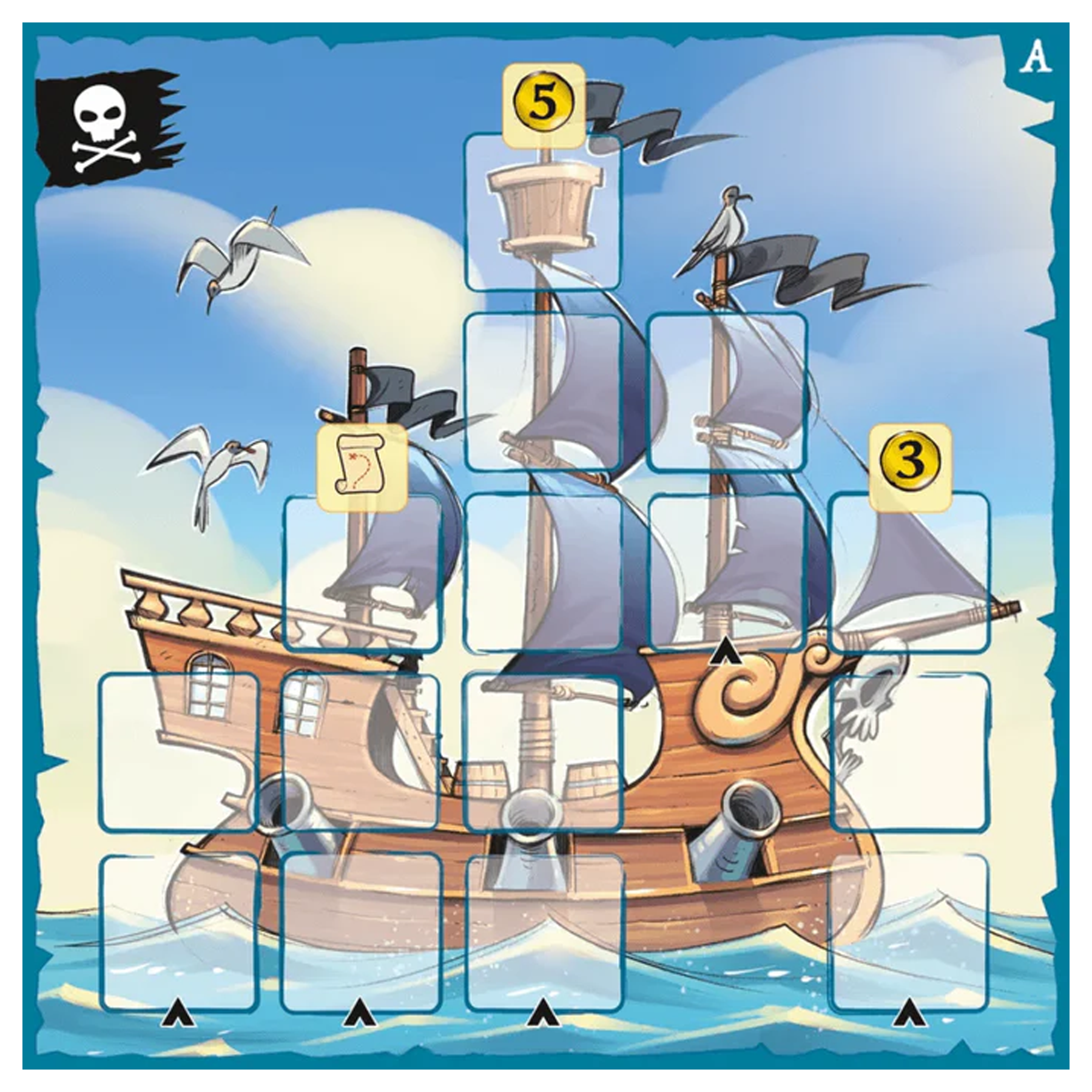 Captain Flip Board Game (Player Board Example) On a White Background