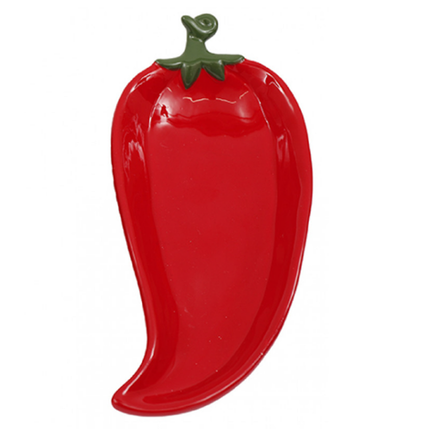 Red Chilli Pepper Shape Ceramic Plate on a White Background | Happy Piranha