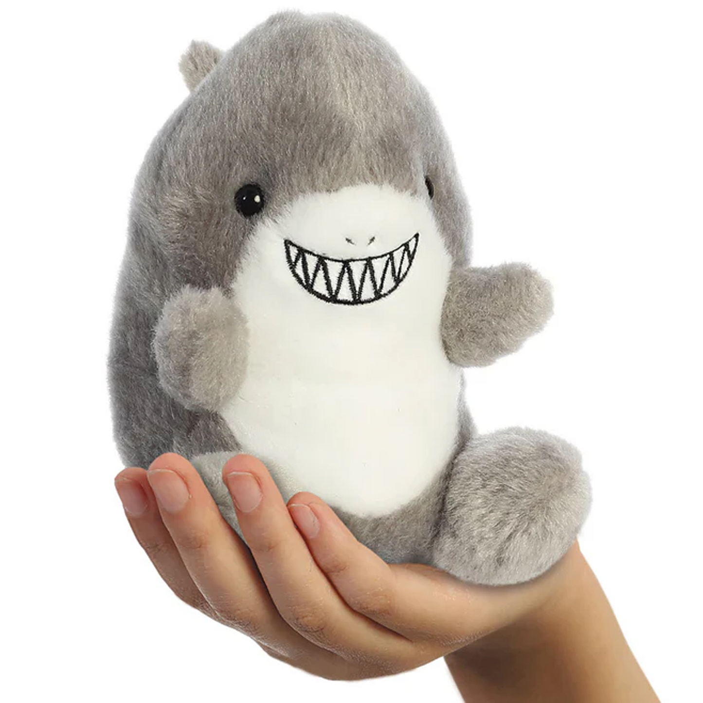 Chomps the Great White Shark - Palm Pal Plushie Stuffed Animal (in a Hand) | Happy Piranha