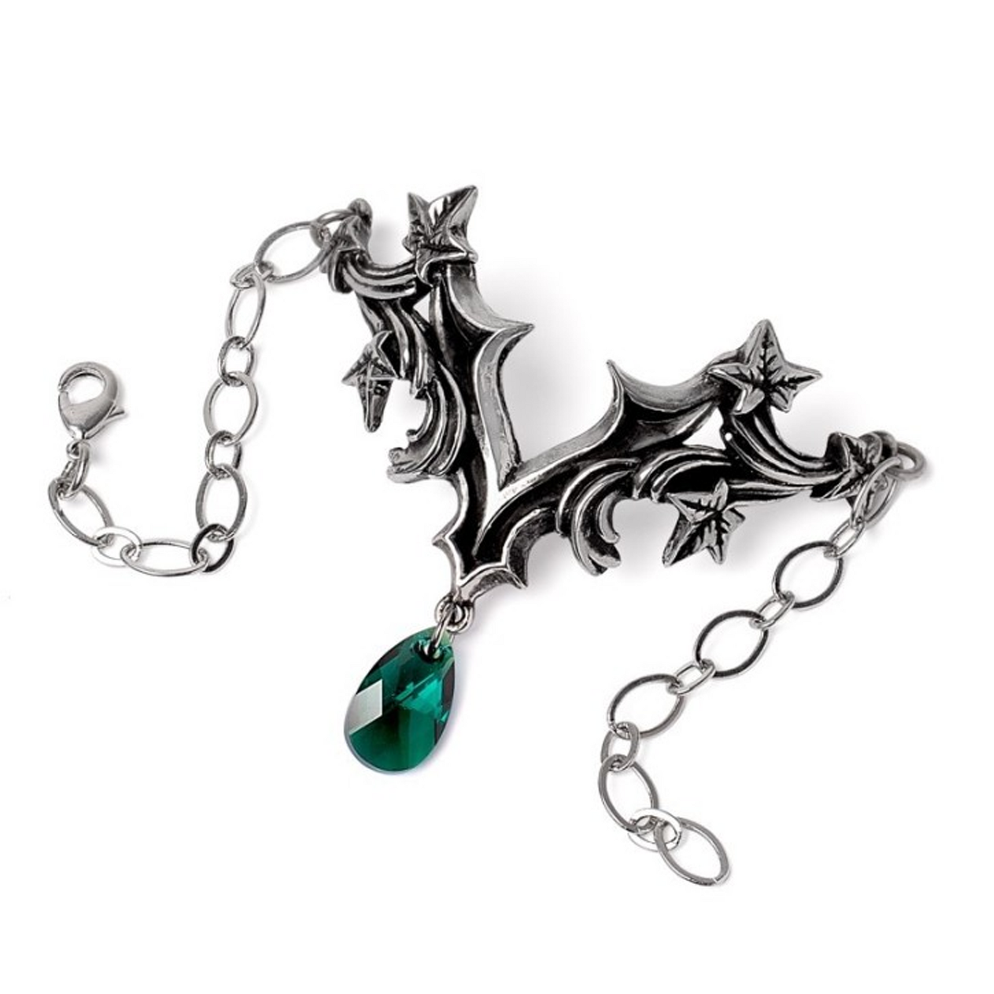 Churchyard - Pewter Gothic Design Hand Bracelet - Spread out Fully on a White Background | Happy Piranha