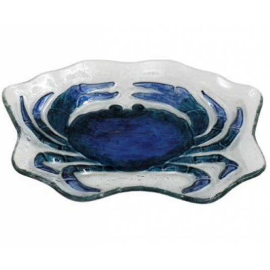 Crab Shaped Glass Plate on a White Background | Happy Piranha