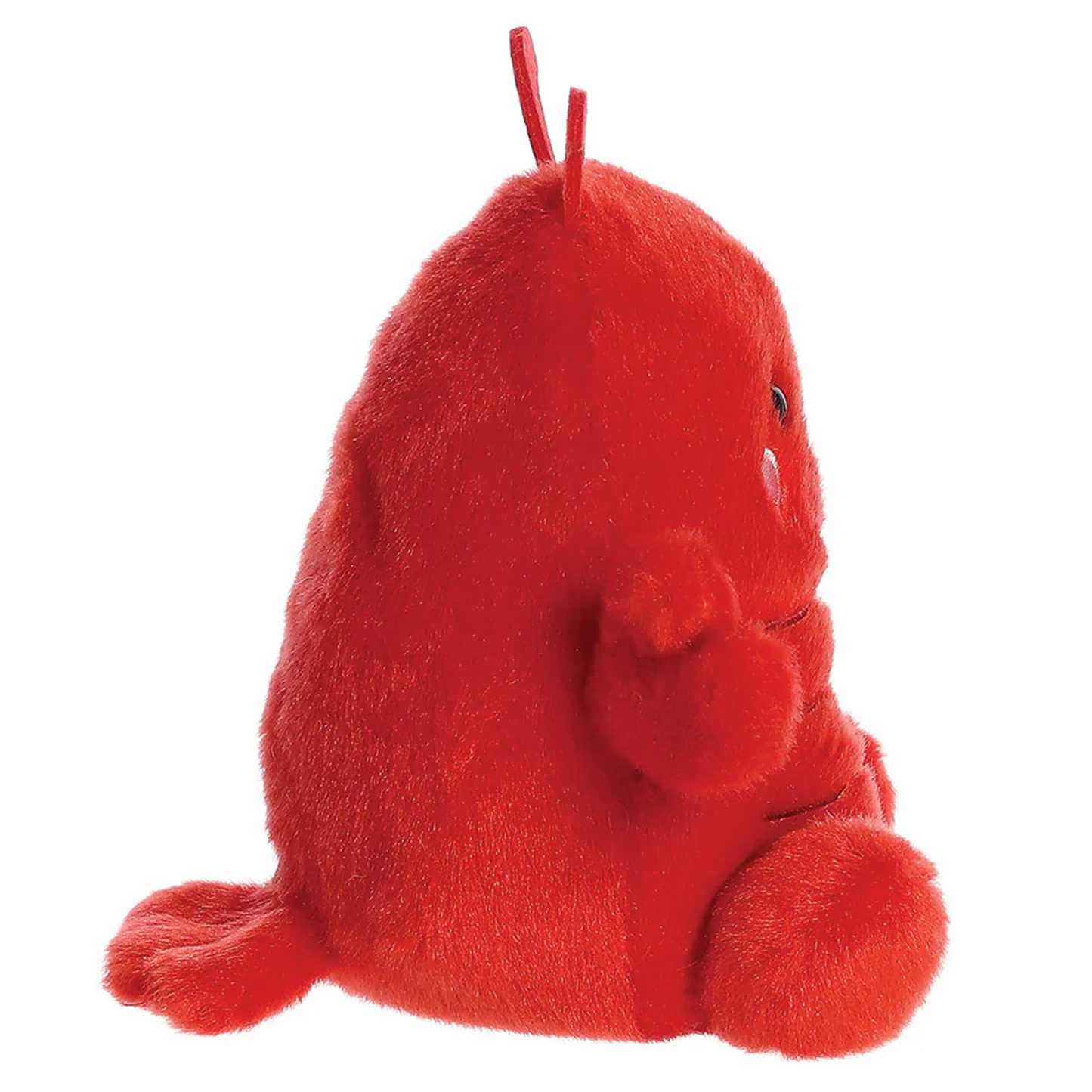 Clawford the Red Lobster Palm Pal Plushie Soft Toy (Side) on a White Background | Happy Piranha