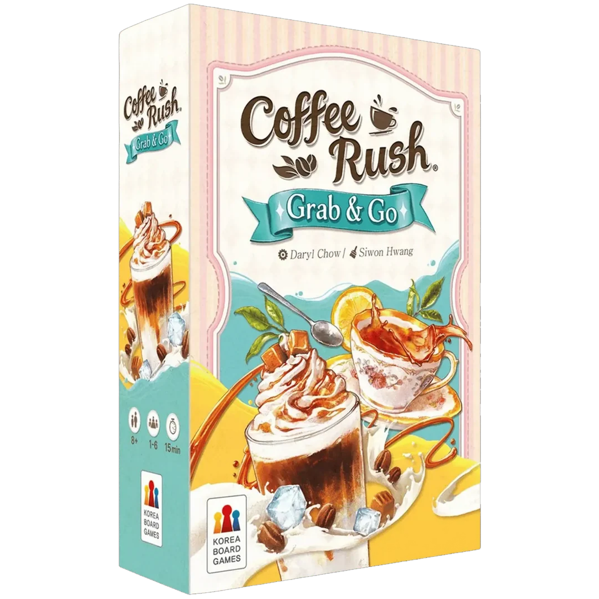 Coffee Rush Grab & Go Board Game (Front of Box) on a White Background | Happy Piranha