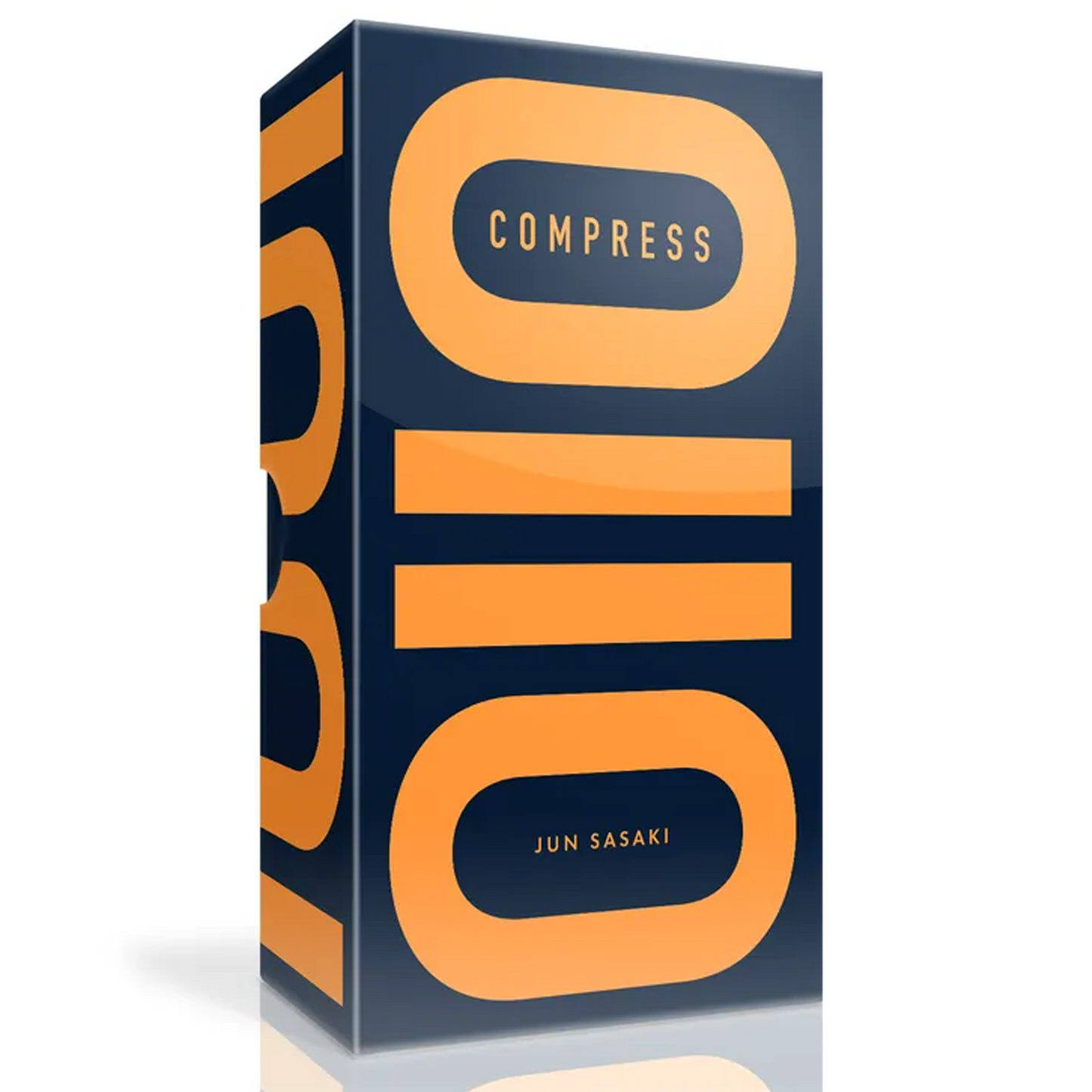 Compress Board Game (Front of Box) on a White Background | Happy Piranha