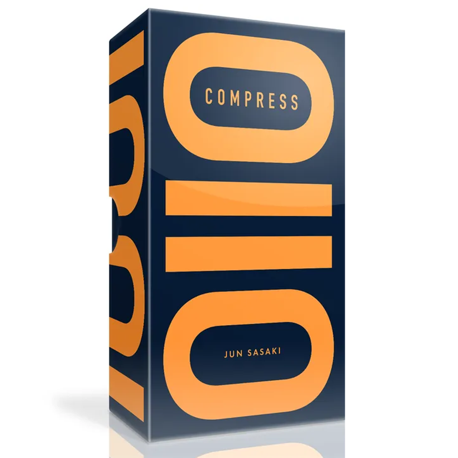 Compress Board Game (Front of Box) on a White Background | Happy Piranha