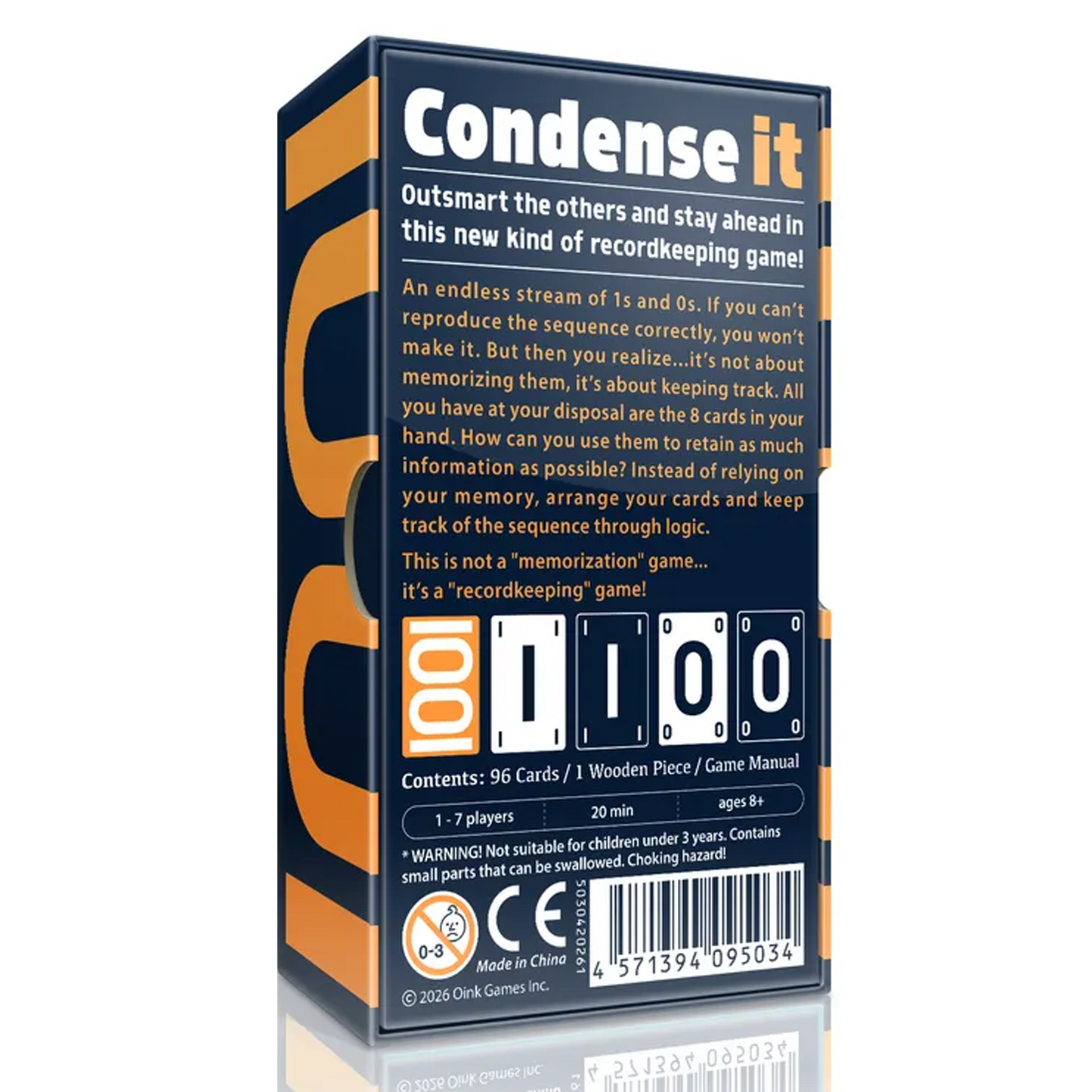 Compress Board Game (Back of Box) on a White Background | Happy Piranha