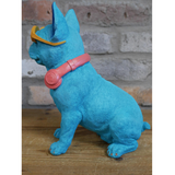 Cool Blue Frenchie - French Bulldog Ornament (Side) | Happy Piranha