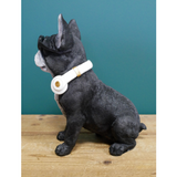 Cool Black & White Frenchie - French Bulldog Ornament (Side) | Happy Piranha