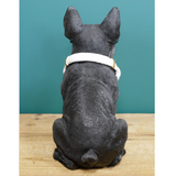 Cool Black & White Frenchie - French Bulldog Ornament (Back) | Happy Piranha