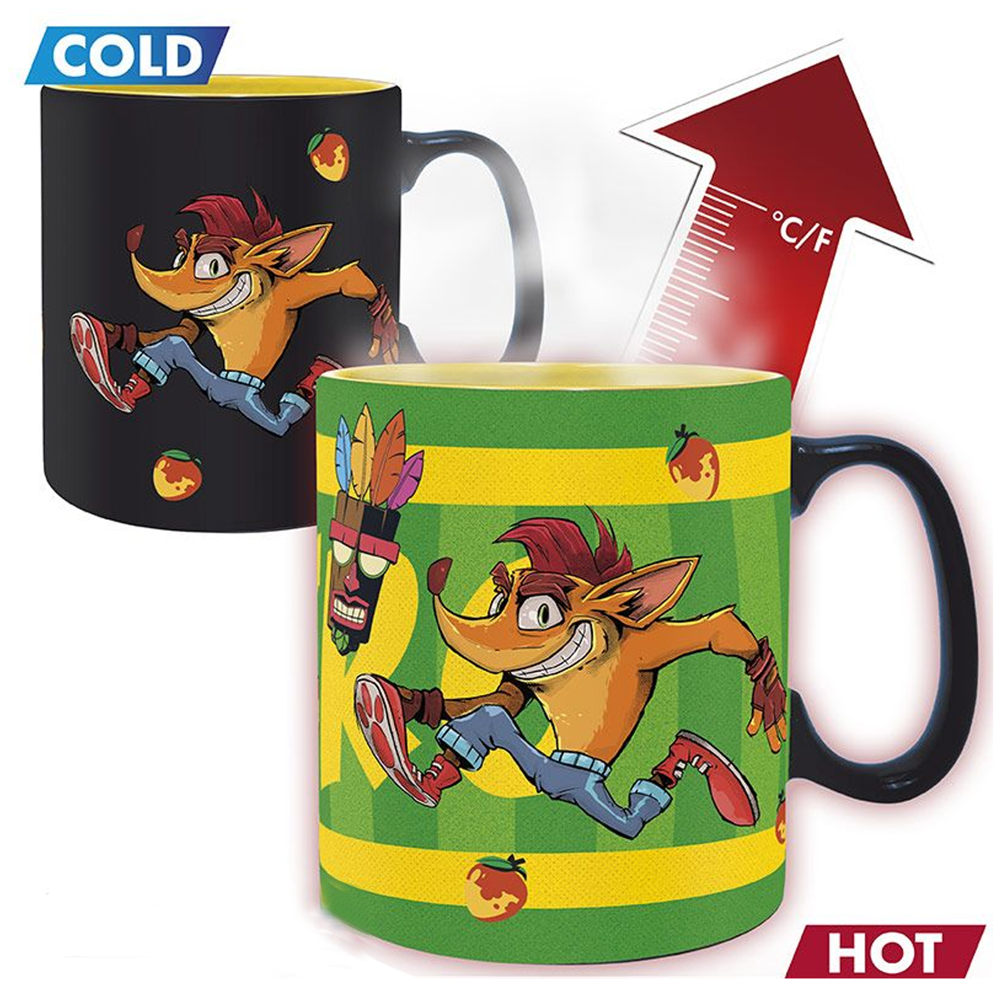 Crash Bandicoot King Size Heat Change Mug (Front) | Happy Piranha