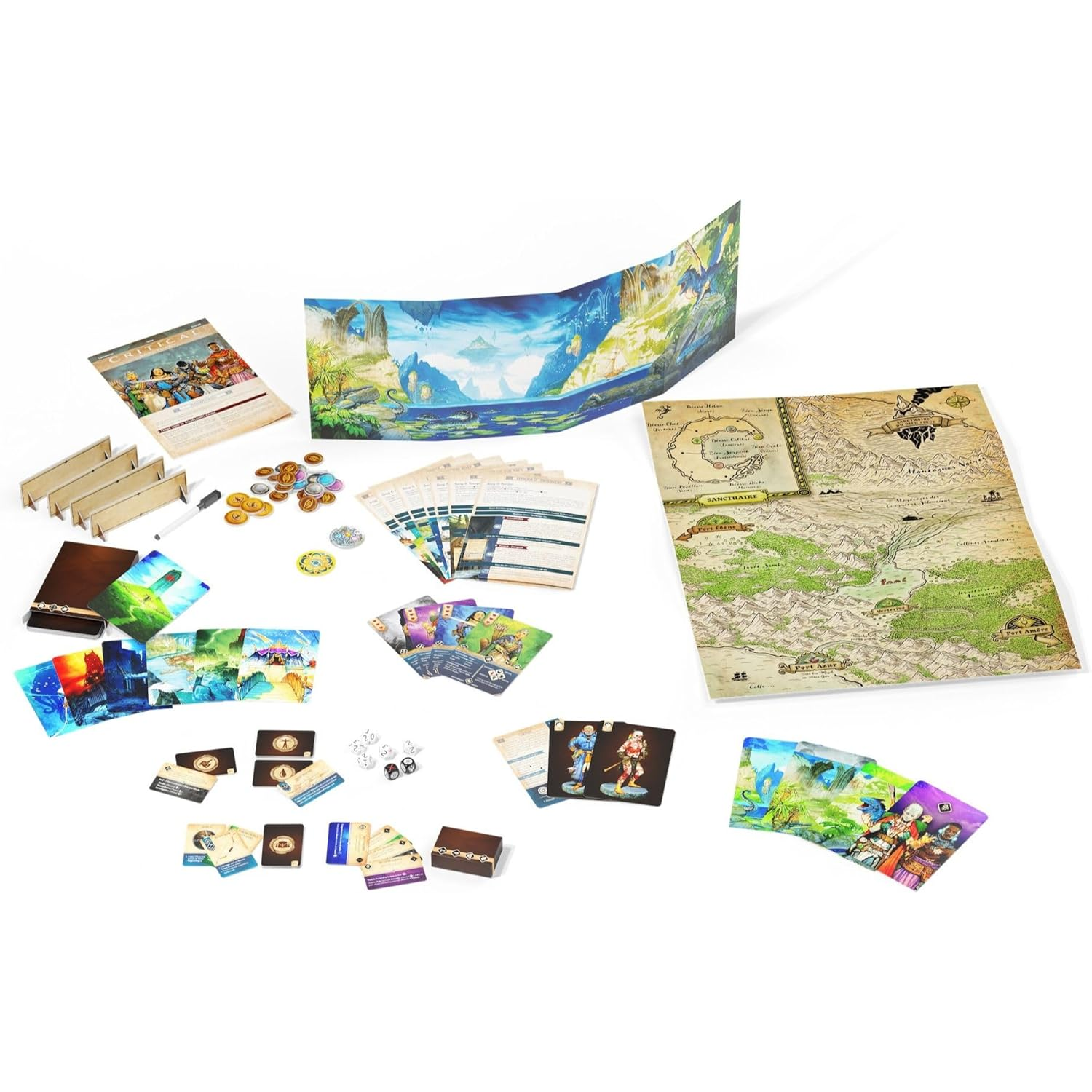 Critical Sanctuary Board Game (Box Contents on a White Background) | Happy Piranha