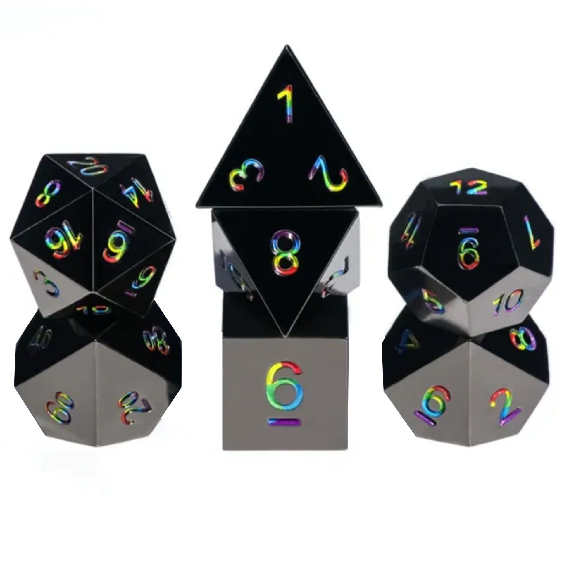 Dark Rainbow - Premium Metal Polyhedral D&D Dice Set | Happy Piranha