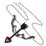 Desire Moi - Pewter & Crystal Bow & Arrow Necklace and Chain | Happy Piranha