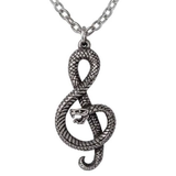 Playing the Devil's Tune - Pewter Snake Treble Clef Pendant | Happy Piranha