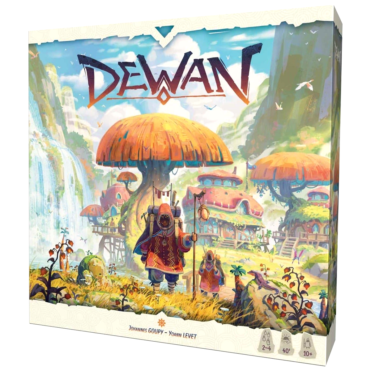 Dewan Board Game (Front of Box) on a White Background | Happy Piranha