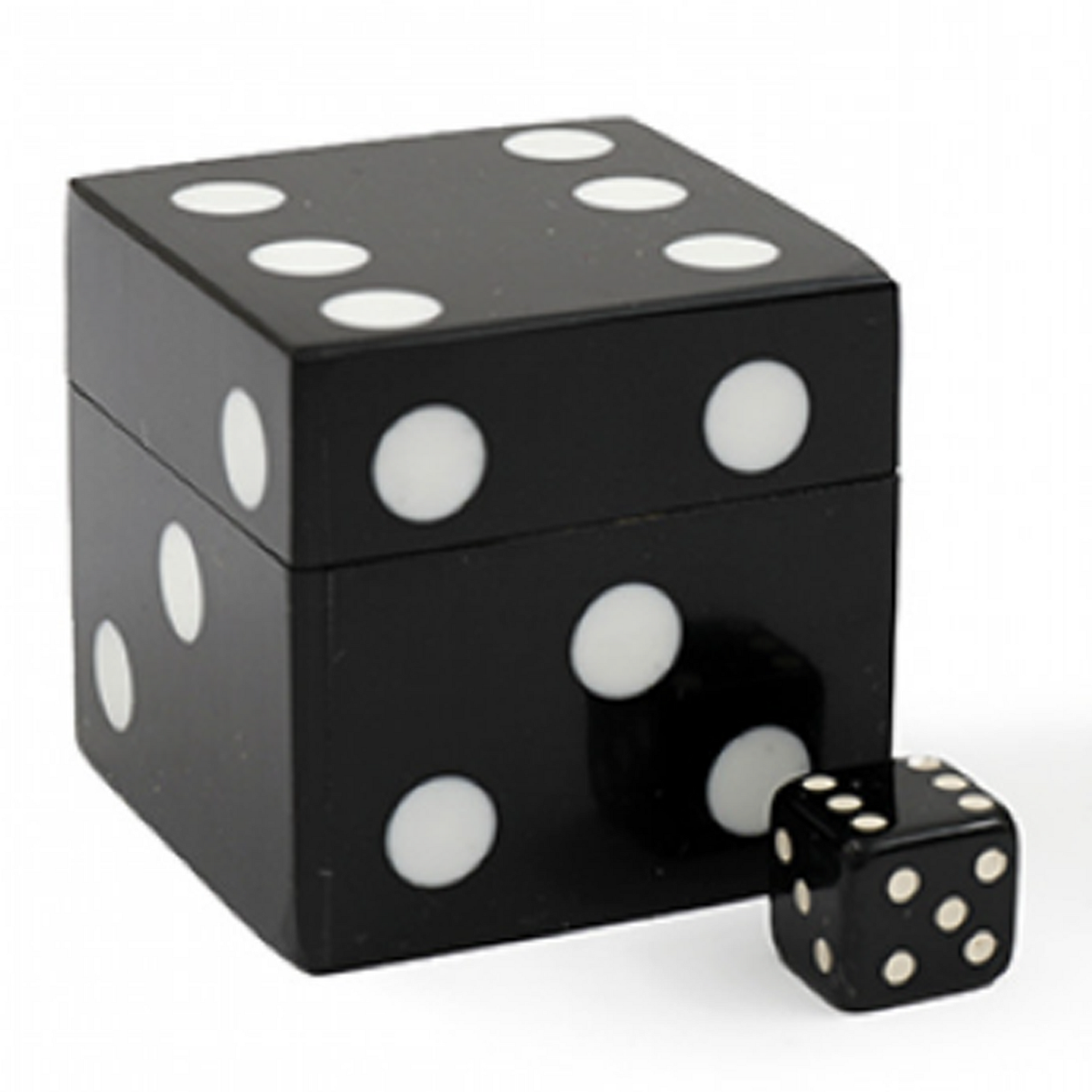 8 Six Sided (D6) Dice Set in A Dice Shaped Box ( Black Set) | Happy Piranha