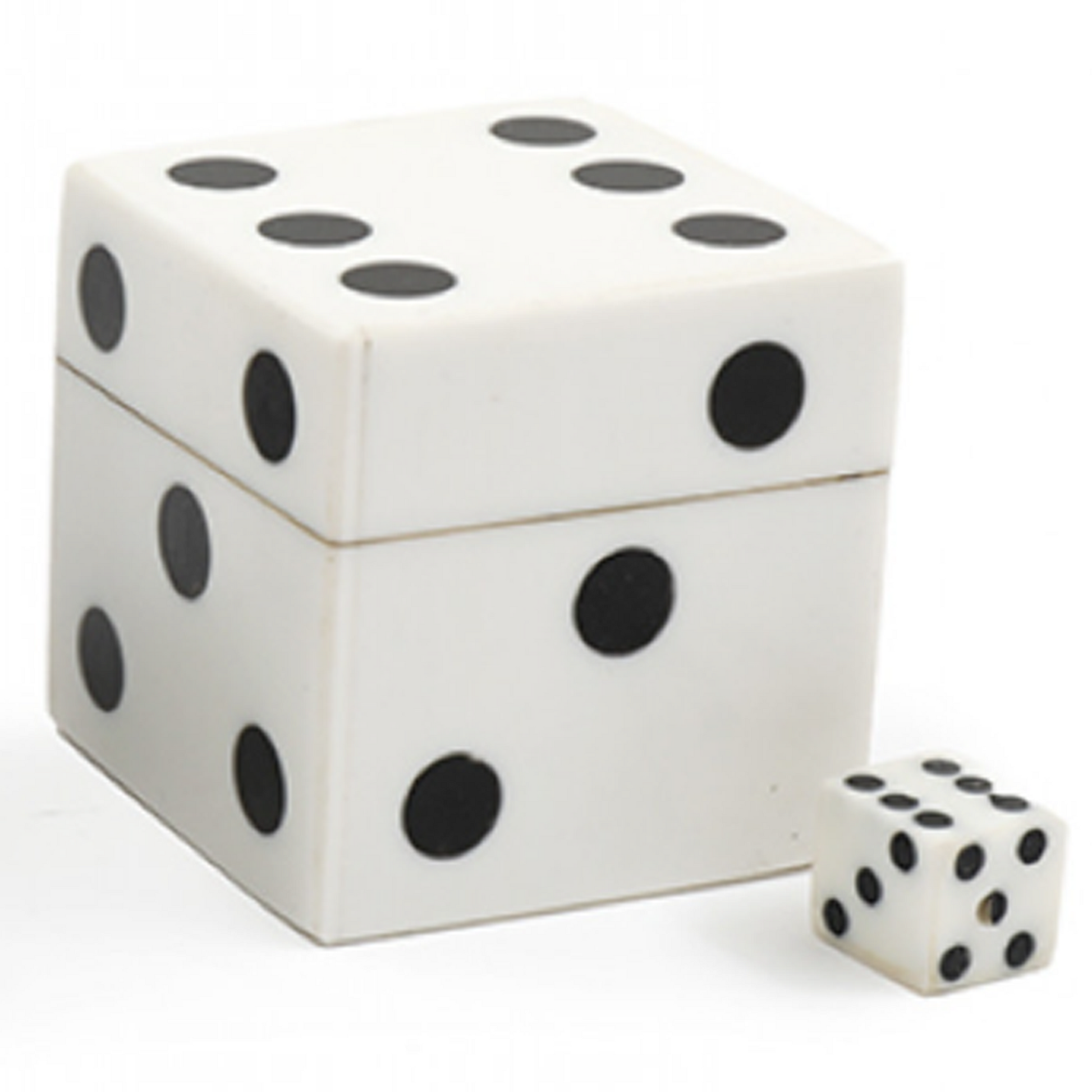 8 Six Sided (D6) Dice Set in A Dice Shaped Box ( White Set) | Happy Piranha