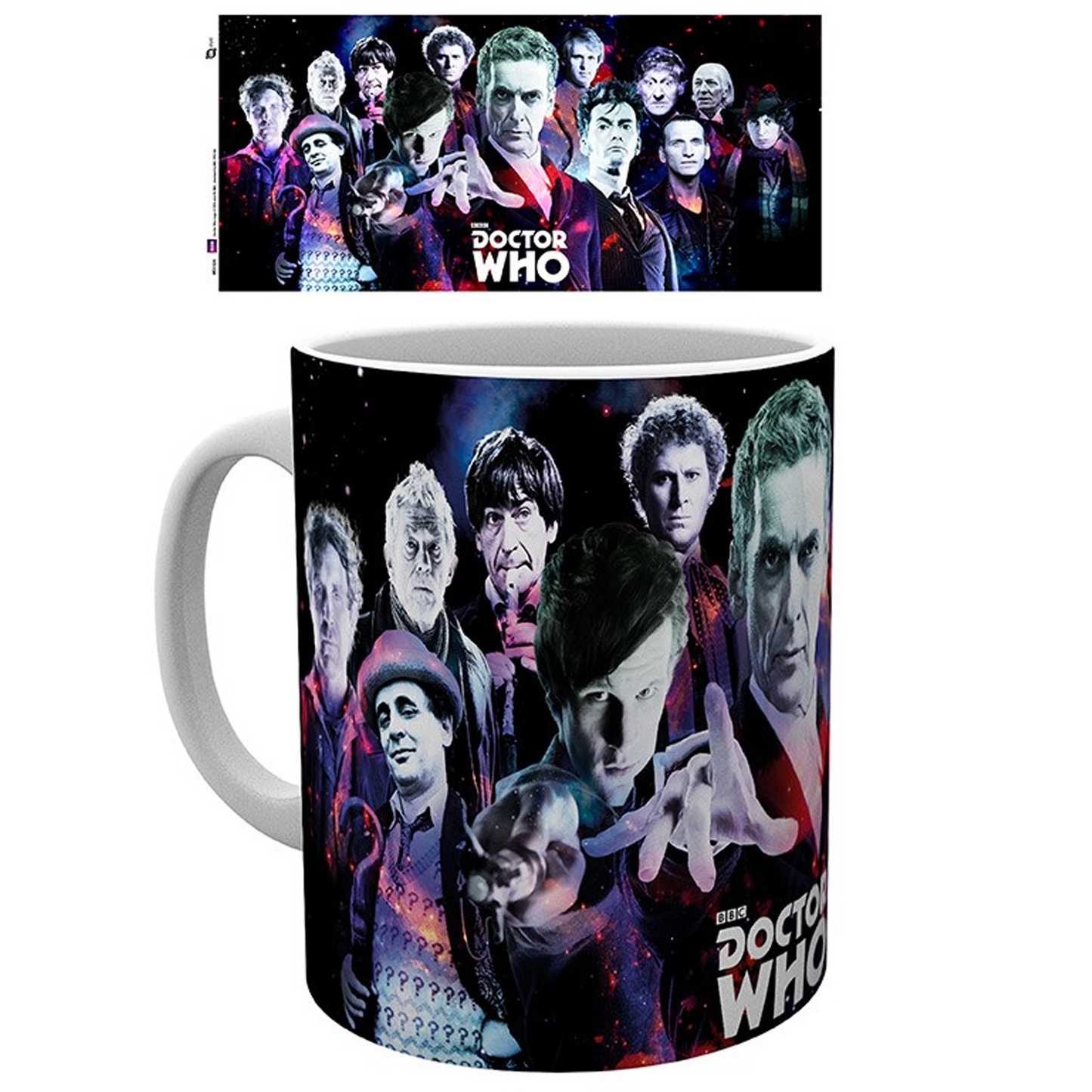 Doctor Who The Doctor's Reincarnations Design Ceramic Mug and Design | Happy Piranha