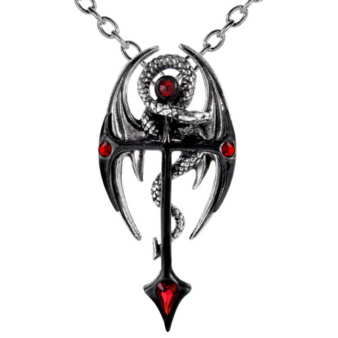 Draconkreuz - Dragon Cross Pewter & Crystal Pendant | Happy Piranha