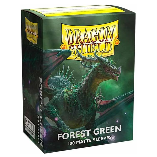 Dragon Shield Matte Standard Sized Card Sleeves 100 Pack: Forest Green (Boxed) | Happy Piranha