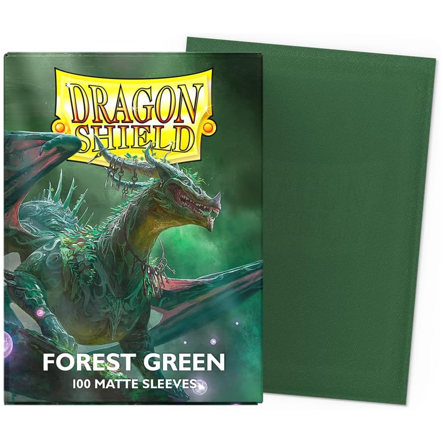 Dragon Shield Matte Standard Sized Card Sleeves 100 Pack: Forest Green (Sleeve Example) | Happy Piranha