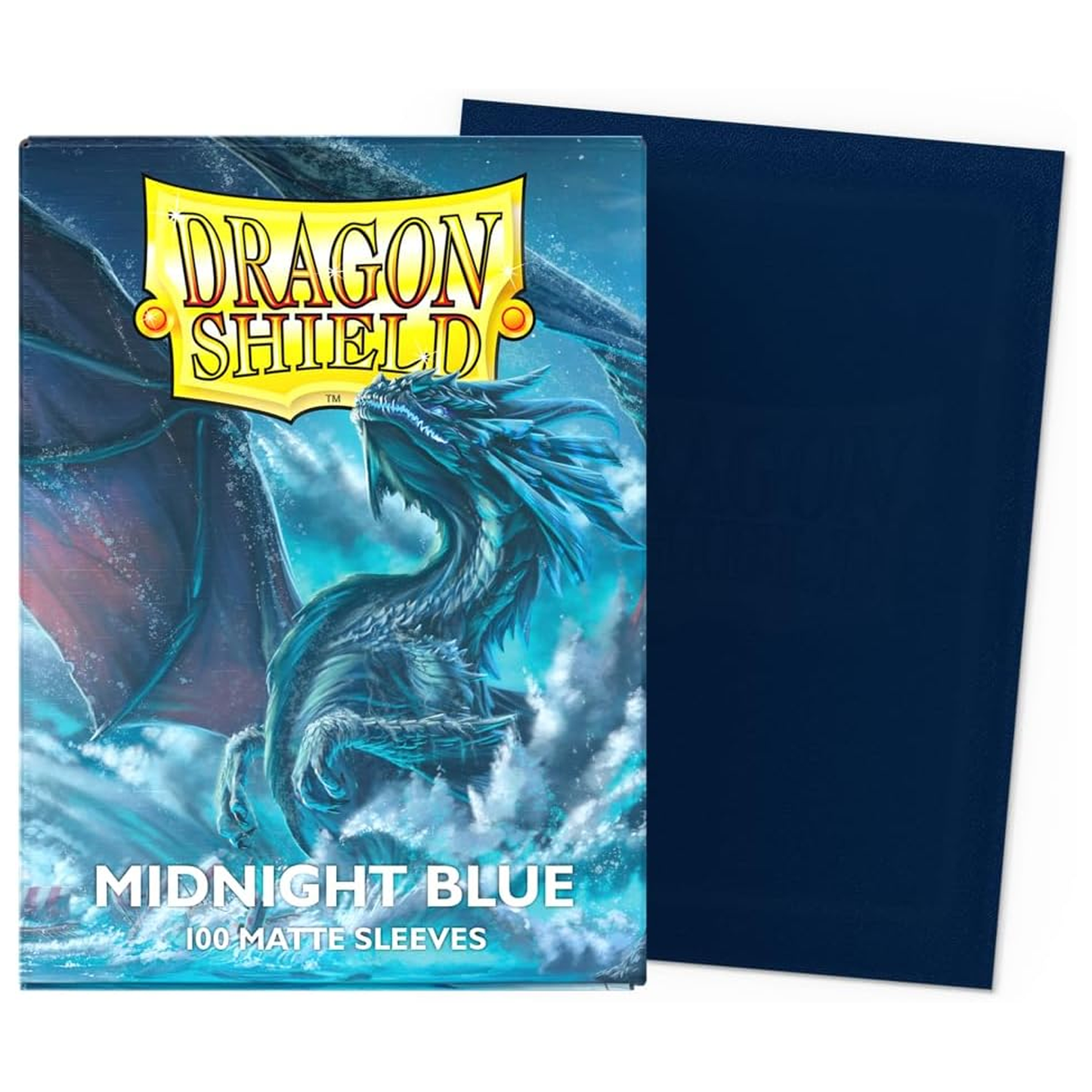 Dragon Shield Matte Standard Sized Card Sleeves 100 Pack: Midnight Blue (Sleeve Example) | Happy Piranha