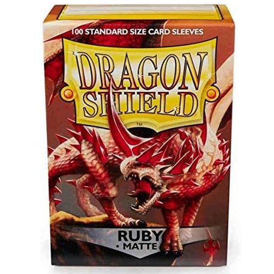 Dragon Shield Matte Standard Sized Card Sleeves 100 Pack: Ruby (Boxed) | Happy Piranha