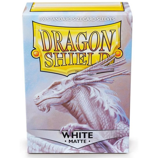 Dragon Shield Matte Standard Sized Card Sleeves 100 Pack: White (Boxed) | Happy Piranha