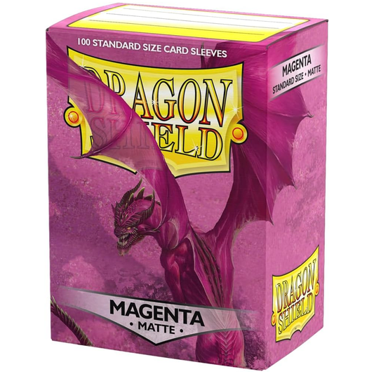 Dragon Shield Matte Standard Sized Card Sleeves 100 Pack: Magenta (Boxed) | Happy Piranha 