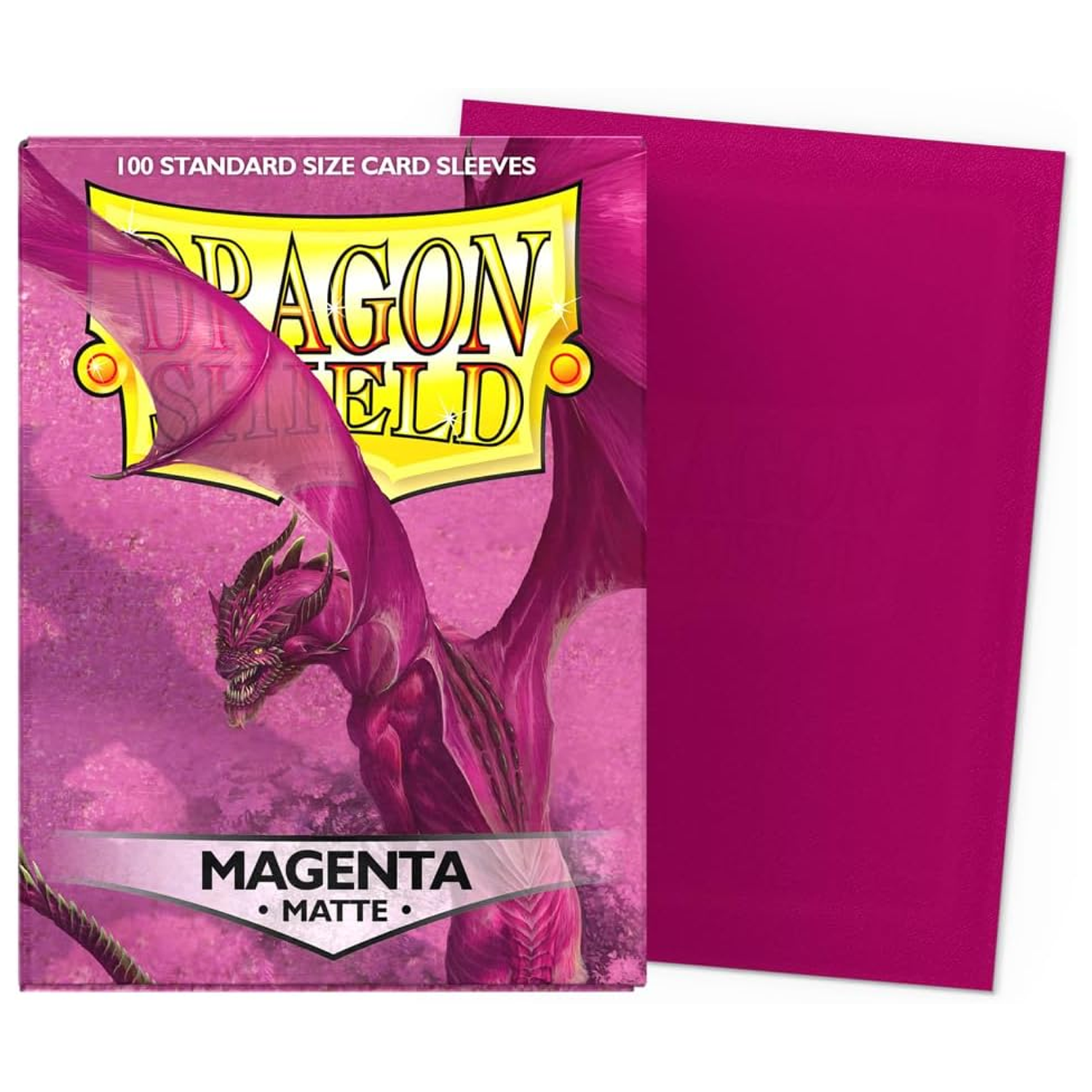Dragon Shield Matte Standard Sized Card Sleeves 100 Pack: Magenta (Sleeve Example) | Happy Piranha 