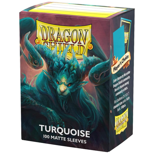 Dragon Shield Matte Standard Sized Card Sleeves 100 Pack: Turquoise (Boxed) | Happy Piranha