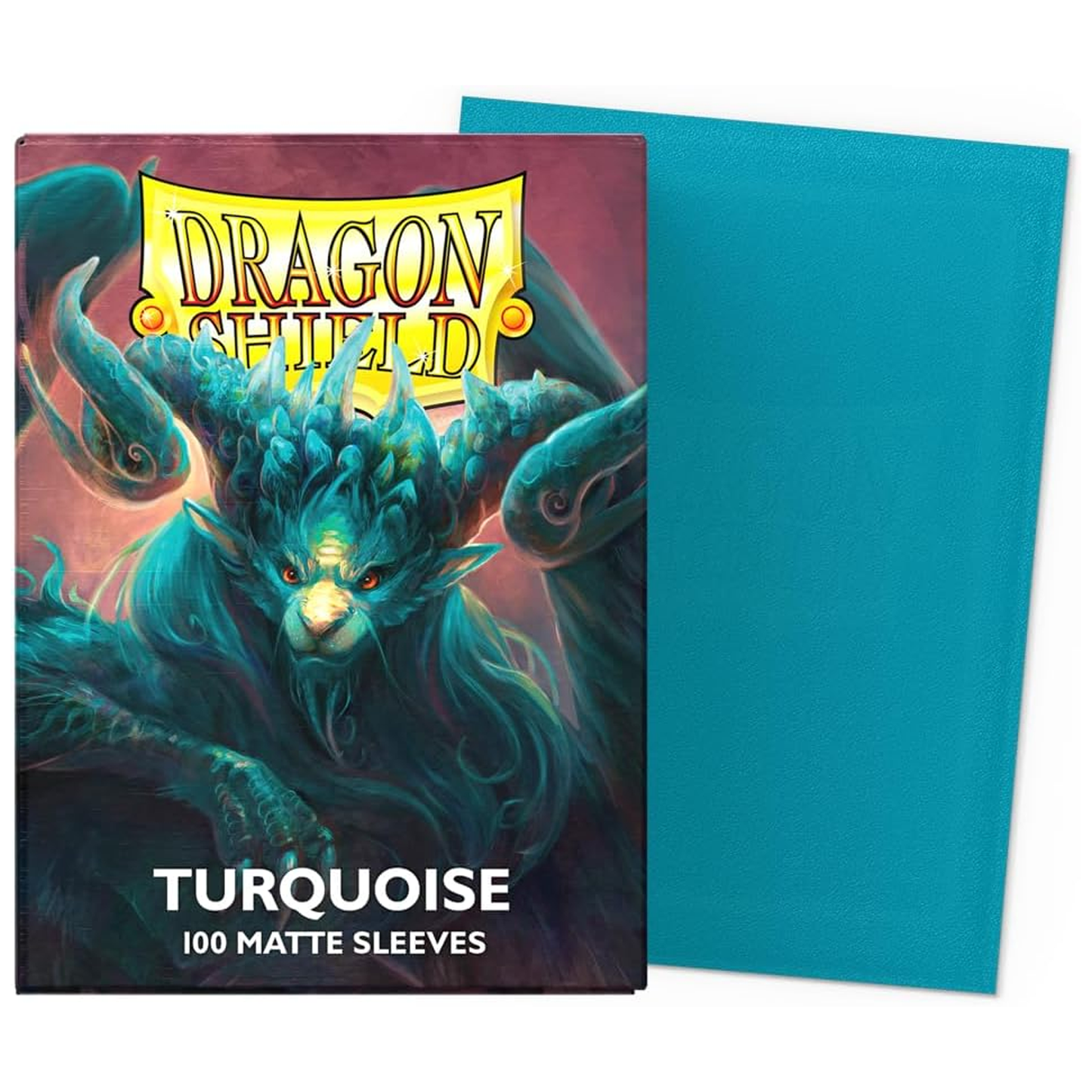 Dragon Shield Matte Standard Sized Card Sleeves 100 Pack: Turquoise (Sleeve Example) | Happy Piranha