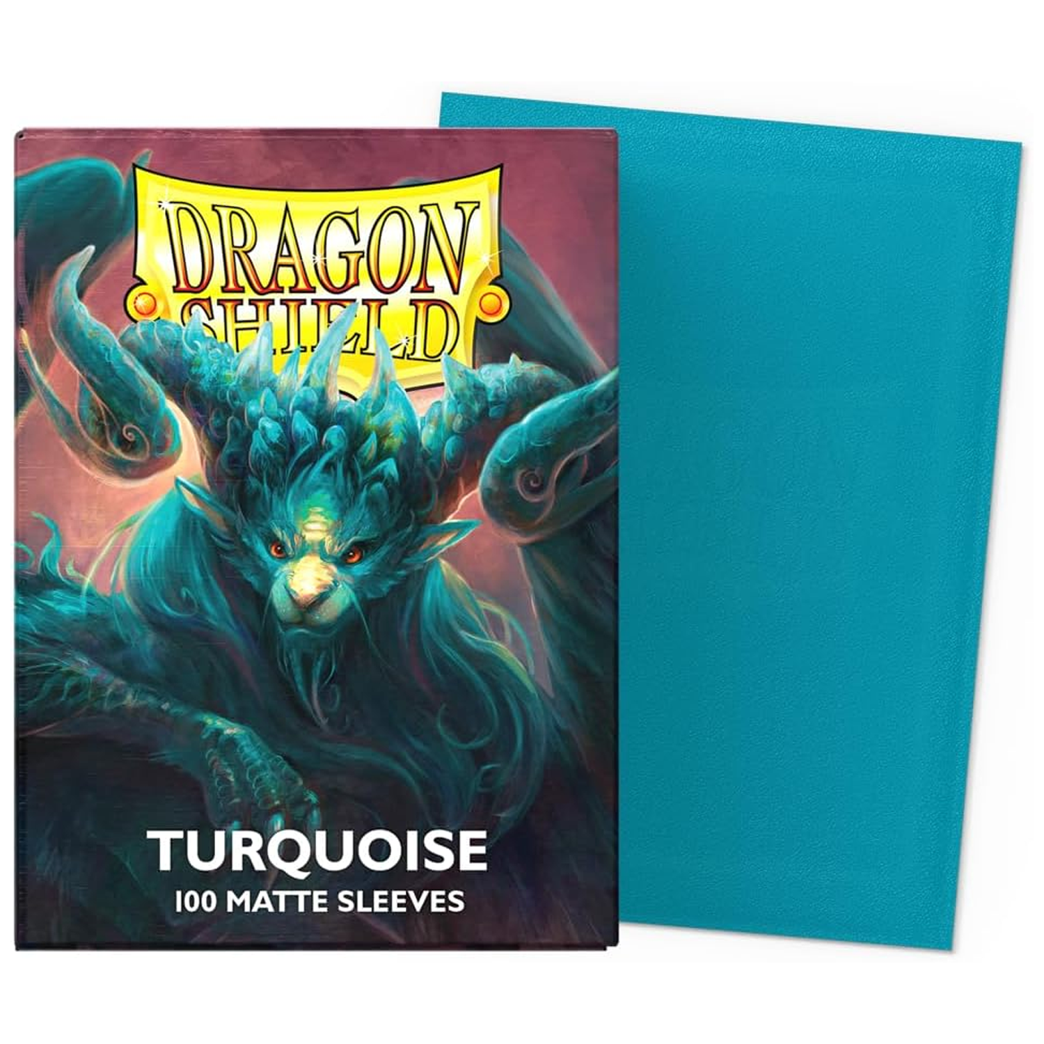 Dragon Shield Matte Standard Sized Card Sleeves 100 Pack: Turquoise (Sleeve Example) | Happy Piranha
