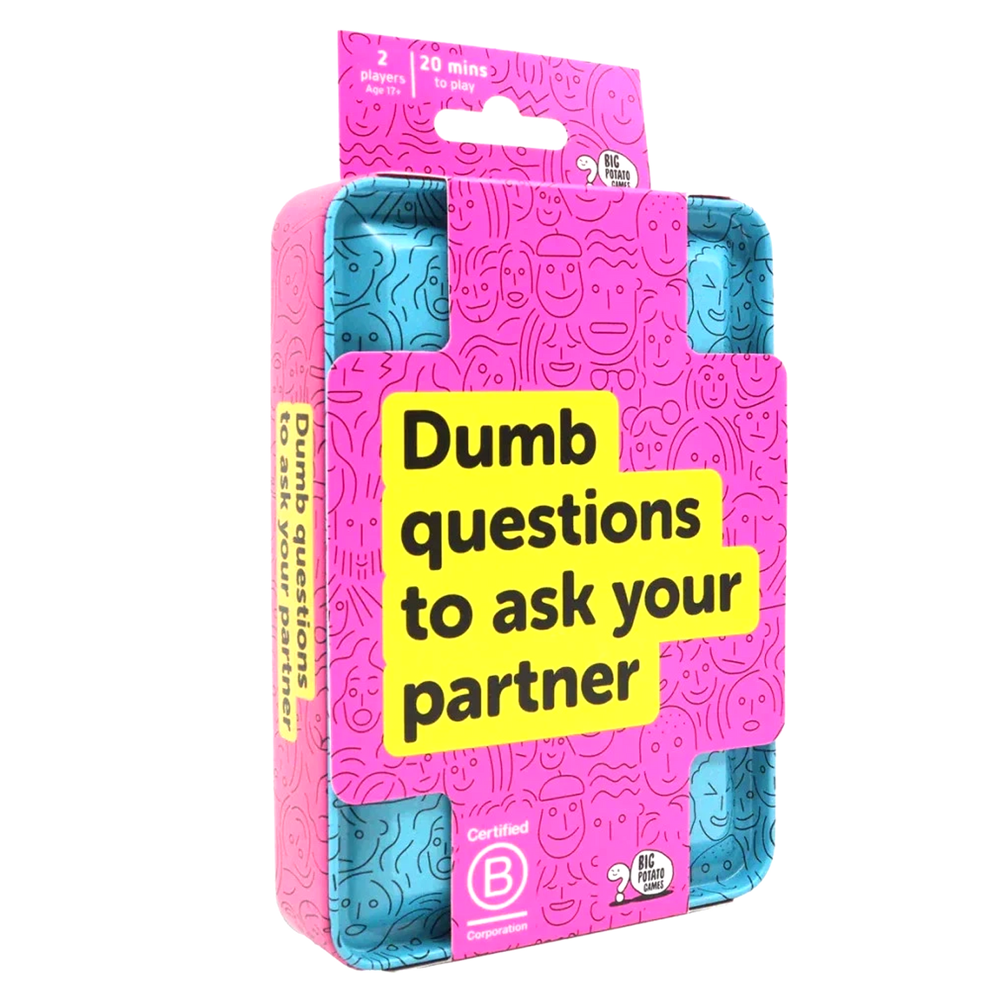 Dumb Questions to Ask Your Partner Travel Edition Card Game (Front of Box) on a White Background | Happy Piranha