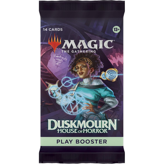 Duskmourn: House of Horror Magic the Gathering Play Booster Pack on a White Background | Happy Piranha