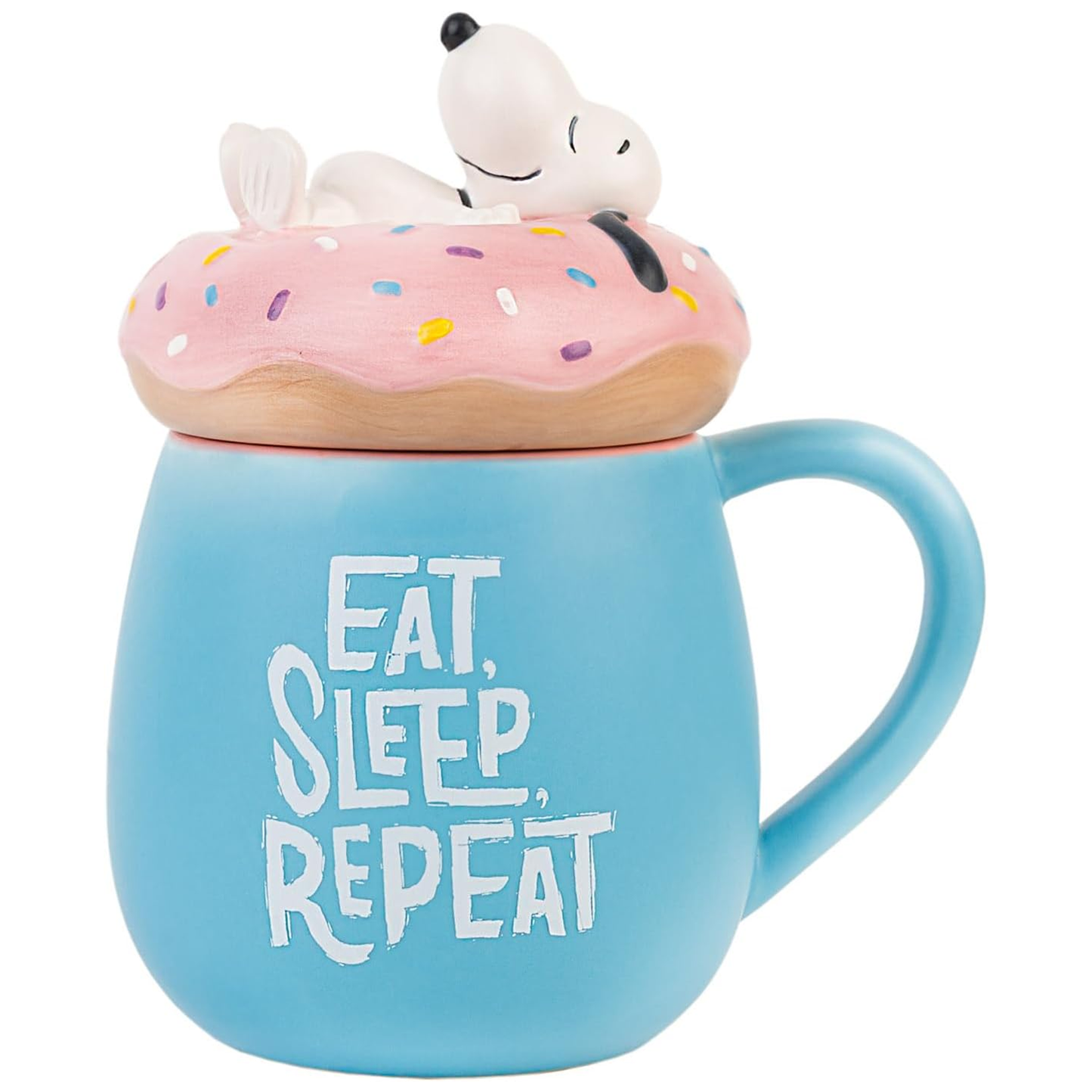 Snoopy 'Eat Sleep Repeat' Doughnut Design 3D Mug (Side) | Happy Piranha